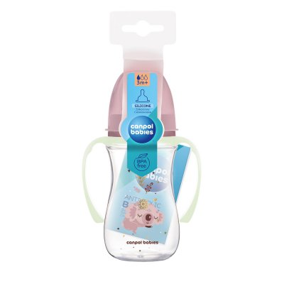 Canpol babies Antikoliková lahev EasyStart Sleepy Koala 240 ml - Růžová - obrázek