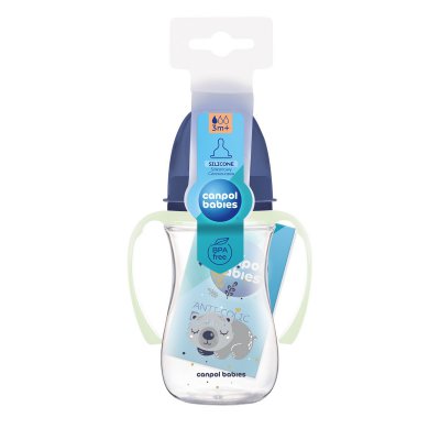 Canpol babies Antikoliková lahev EasyStart Sleepy Koala 240 ml - Modrá - obrázek