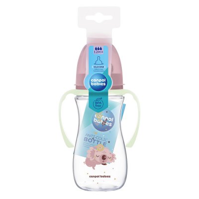 Canpol babies Antikoliková lahev EasyStart Sleepy Koala 300 ml - Růžová - obrázek