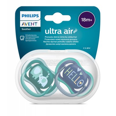 Philips AVENT Šidítko Ultra Air Animals, 18 m+ - Chlapec (slon), 2 ks - obrázek