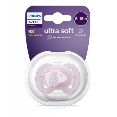 Philips AVENT Šidítko Ultrasoft Premium 6 - 18 m - Fialová, 1 ks - obrázek