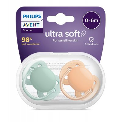 Philips AVENT Šidítko Ultrasoft Premium Neutral 0 - 6 m - Neutral, 2 ks - obrázek
