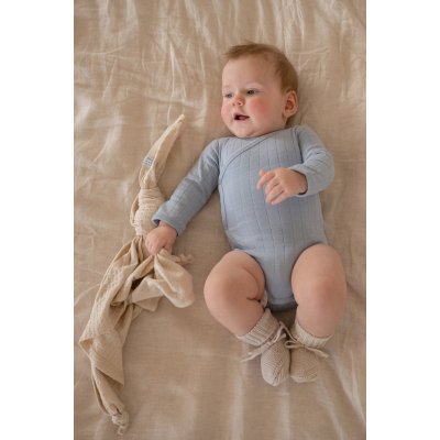 Lodger Romper LS Solid Blue Fogg 68 - obrázek