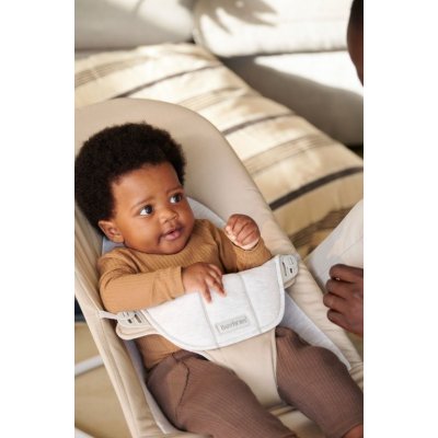 BabyBjörn lehátko Balance Soft Woven Jersey - Beige/Grey, světlá konstrukce - obrázek