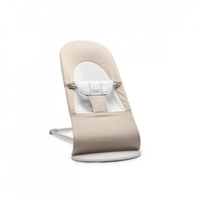 BabyBjörn lehátko Balance Soft Woven Jersey - Beige/Grey, světlá konstrukce