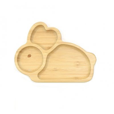 Martons Bambusový talíř s přísavkou + lžička - Zajíček - obrázek