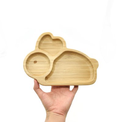 Martons Bambusový talíř s přísavkou + lžička - Zajíček - obrázek