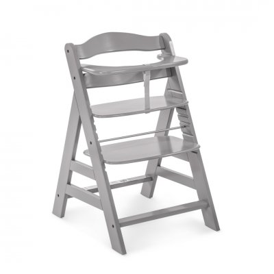 Hauck Alpha+ Set Dřevěná židle Grey s polstrováním Melange Charcoal zdarma - obrázek