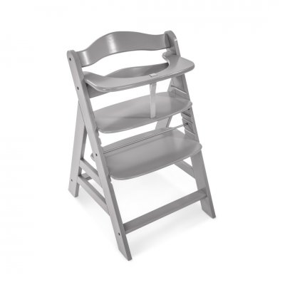 Hauck Alpha+ Set Dřevěná židle Grey s polstrováním Melange Charcoal zdarma - obrázek