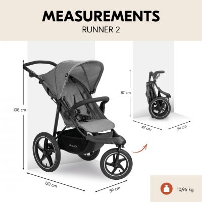 Hauck Runner 2 Sporťák CZ Edice - Melange Grey - obrázek