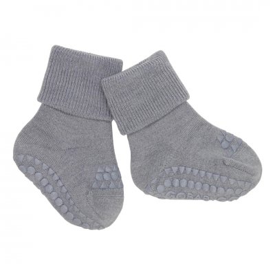 GoBabyGo Protiskluzové ponožky Merino Wool - Grey Melange, vel. 6 - 12 měsíců - obrázek