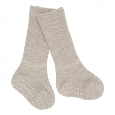 GoBabyGo Protiskluzové ponožky Merino Wool - Sand, vel. 6 - 12 měsíců