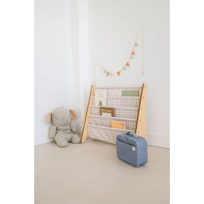 3 Sprouts Stojan na knížky Recycled - Gingham/Beige - obrázek