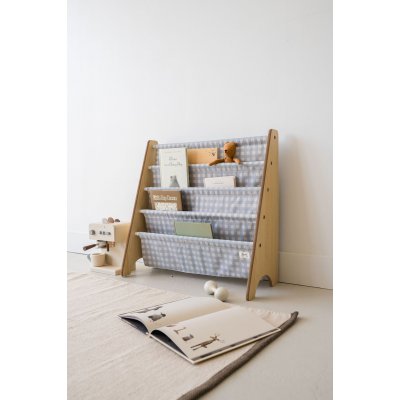 3 Sprouts Stojan na knížky Recycled - Gingham/Blue - obrázek