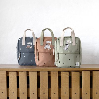 Lässig Dětský batoh Mini Square Backpack Happy Prints - Light Olive - obrázek