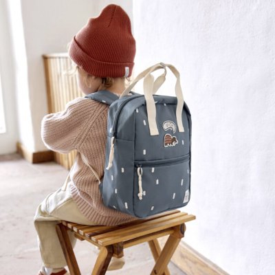 Lässig Dětský batoh Mini Square Backpack Happy Prints - Midnight Blue - obrázek