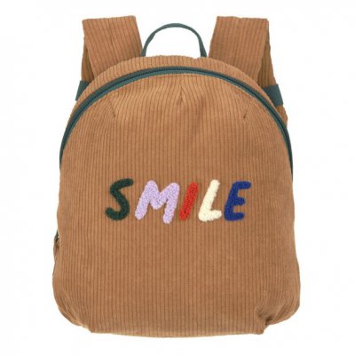Lässig Dětský batoh Tiny Backpack Cord Little Gang - Smile/Caramel
