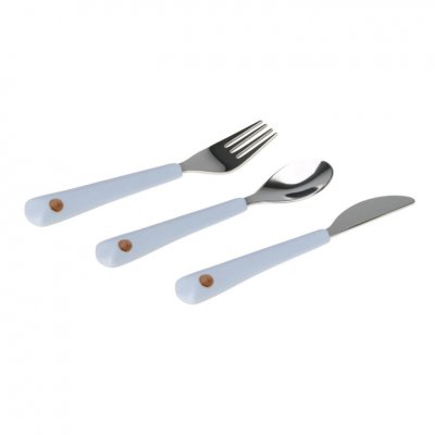 Lässig Sada příborů se silikonovou rukojetí Happy Rascals - Smile/Sky Blue - obrázek