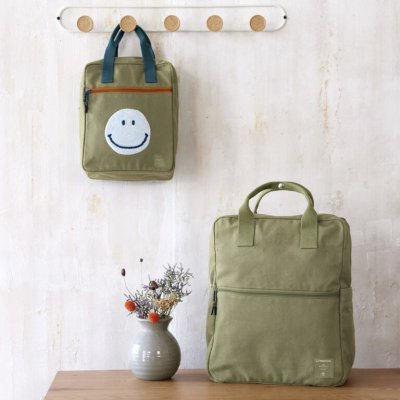 Lässig Dětský batoh Green Label Square Backpack Little One & Me Big - Olive - obrázek