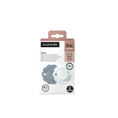 Suavinex Wonder Dudlík SX Pro fyziologický 0 - 6 m - Spring Lake/Illusion Blue, 2 ks - obrázek