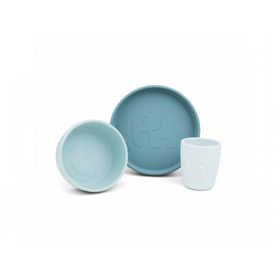 Done by Deer Stick and Stay Jídelní set Deer Friends - Modrý - obrázek