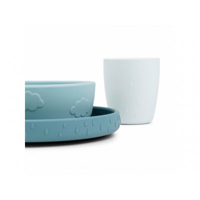 Done by Deer Stick and Stay Jídelní set Deer Friends - Modrý - obrázek