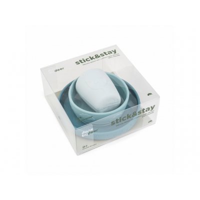 Done by Deer Stick and Stay Jídelní set Deer Friends - Modrý - obrázek