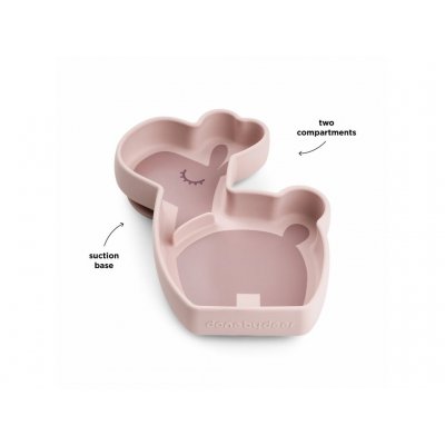 Done by Deer Stick and Stay Silikonový talíř Lalee - Růžový - obrázek