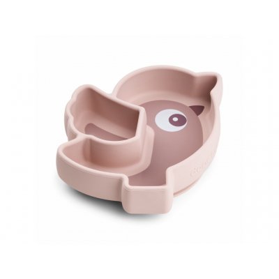 Done by Deer Stick and Stay Silikonový talíř Birdie - Růžový - obrázek