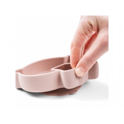 Done by Deer Stick and Stay Silikonový talíř Birdie - Růžový - obrázek