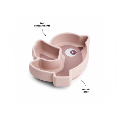 Done by Deer Stick and Stay Silikonový talíř Birdie - Růžový - obrázek