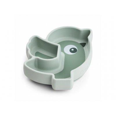 Done by Deer Stick and Stay Silikonový talíř Birdie - Zelený - obrázek