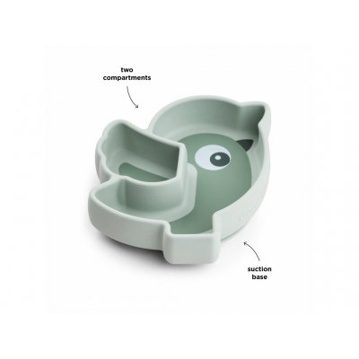 Done by Deer Stick and Stay Silikonový talíř Birdie - Zelený - obrázek