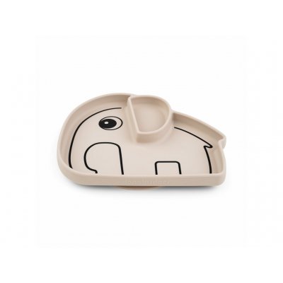 Done by Deer Stick and Stay Silikonový talíř Elphee - Pískový - obrázek