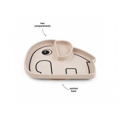 Done by Deer Stick and Stay Silikonový talíř Elphee - Pískový - obrázek