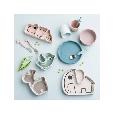 Done by Deer Stick and Stay Silikonový talíř Elphee - Pískový - obrázek