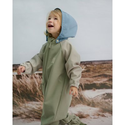 Leokid Softshellový overal Color Block - Wood Sage, vel. 80 (12 - 18 měsíců) - obrázek