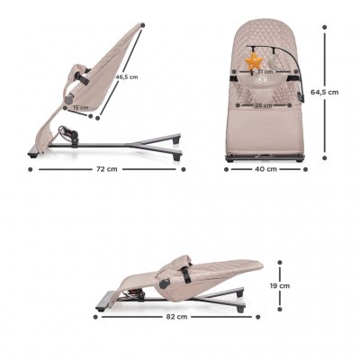 Kinderkraft lehátko houpací Mimi - Beige - obrázek