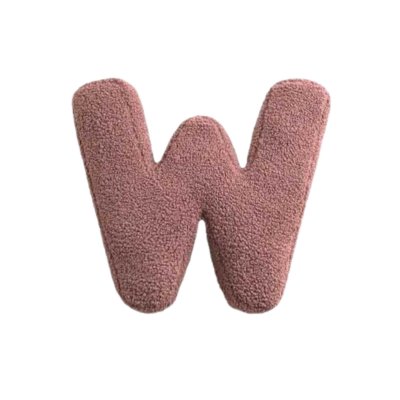 Mealini Plyšové písmeno W - Růžové