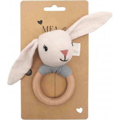 Mealini Chrastítko s dřeveným kroužkem - Zajíc Hugo - obrázek