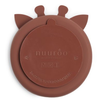 Nuuroo Orla Silikonový dělený talíř - Mahogany - obrázek