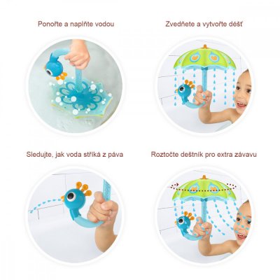 Yookidoo Paví deštník - Zelený - obrázek