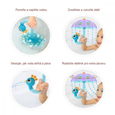 Yookidoo Paví deštník - Fialový - obrázek