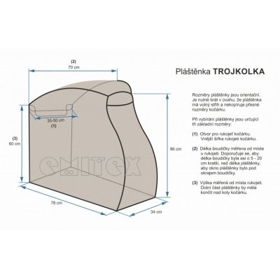 Emitex Pláštěnka na sportovní kočárek L - obrázek