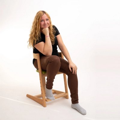 Reemy Grow Dřevěná židlička - Zelená - obrázek