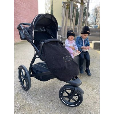 Pinkie Fusak slabší s podélnými otvory Fur Teddy - Black - obrázek