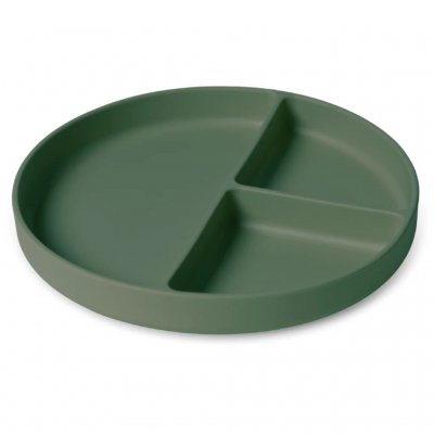 Nuuroo Mingo Silikonový dělený talíř - Dusty Green
