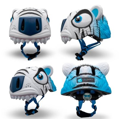 CrazySafety Dětská Cyklo Přilba Tygr - Bílá - obrázek