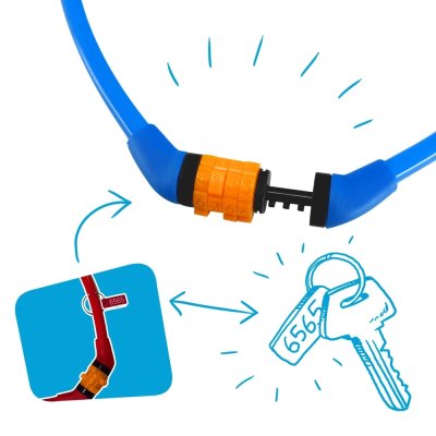 CrazySafety Zámek na kolo s kódem - Modrý - obrázek