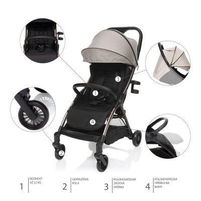 Zopa Kočárek Quiq - Blacky Beige - obrázek